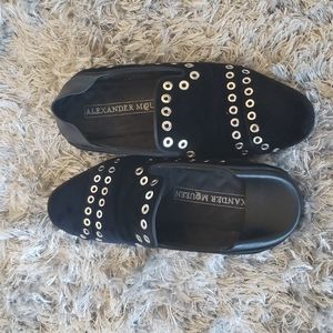 Velvet metal loafers/ mules